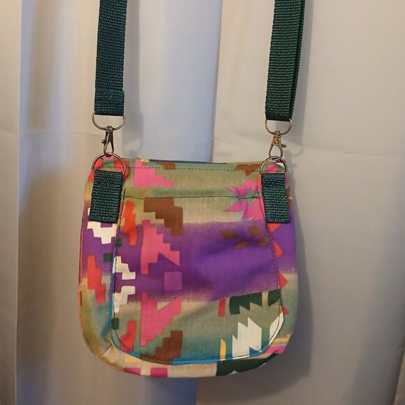New Aztec print Southwestern Cowgirl Shoulder Purse Purple Blue Sling Crossbody - Picture 9 of 11